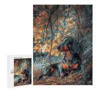 Teenagers Jigsaw Puzzles 500 PCS Dachshund Under A Tree Jigsaw for Adults Relaxing Games Hand Speed Race Challenging To Complete 500 PCS