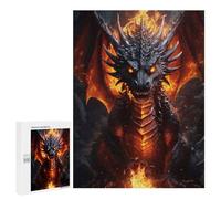 Teenagers Jigsaw Puzzles 500 PCS Epic Fire Dragon Adult Jigsaw Relaxing Games Difficult Challenge Educational Challenge 500 PCS