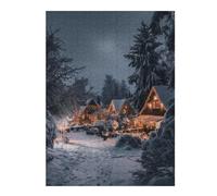 Teenagers Jigsaw Puzzles 500 PCS Festive Cozy Winter Cabin Puzzle for Adults DIY Toys Difficult Challenge Gifts for Friends And Family 500 PCS