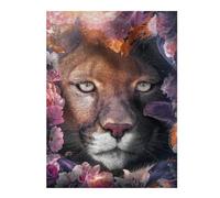 Teenagers Jigsaw Puzzles 500 PCS Floral Cougar Teenagers Puzzles Hands-on Game Home Decoration Great Gift for Gaming 500 PCS