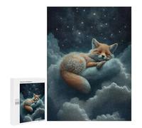 Teenagers Jigsaw Puzzles 500 PCS Fox Dreams in Clouds Jigsaw for Adults Relaxing Games Hand Speed Race Challenging To Complete 500 PCS