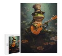 Teenagers Jigsaw Puzzles 500 PCS Frog Playing Guitar Adult Jigsaw Relaxing Games Difficult Challenge Educational Challenge 500 PCS