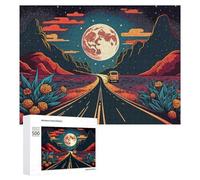 Teenagers Jigsaw Puzzles 500 PCS Full Moon Desert Journey Puzzles for Adults Hands-on Game Hand Speed Race Educational Challenge 500 PCS