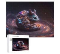 Teenagers Jigsaw Puzzles 500 PCS Galactic Hamster Cosmic Whiskers Puzzles for Adults Hands-on Game Hand Speed Race Educational Challenge 500 PCS
