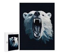 Teenagers Jigsaw Puzzles 500 PCS Geometric Style Polar Bear Adult Jigsaw Relaxing Games Difficult Challenge Educational Challenge 500 PCS