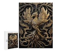 Teenagers Jigsaw Puzzles 500 PCS Golden Supreme Phoenix Adult Jigsaw Puzzle Relaxing Games Wall Decoration Great Gift for Gaming 500 PCS