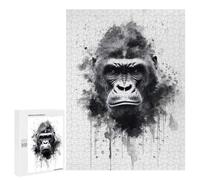 Teenagers Jigsaw Puzzles 500 PCS Gorilla Beauty Black Ink Jigsaw for Adults Relaxing Games Hand Speed Race Challenging To Complete 500 PCS