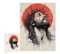Teenagers Jigsaw Puzzles 500 PCS Jesus Christ with Crown Thorns Adult Jigsaw Relaxing Games Difficult Challenge Educational Challenge 500 PCS