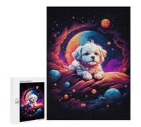 Teenagers Jigsaw Puzzles 500 PCS Maltese Puppy Sleeping Puzzles for Adults Family Game Perfect Decoration Challenging To Complete 500 PCS