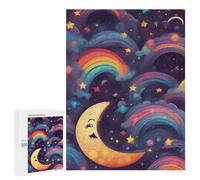 Teenagers Jigsaw Puzzles 500 PCS Moon And Rainbow Adult Jigsaw Relaxing Games Difficult Challenge Educational Challenge 500 PCS