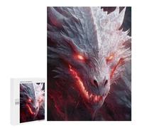 Teenagers Jigsaw Puzzles 500 PCS Mystical White Dragon Puzzles for Adults Family Game Perfect Decoration Challenging To Complete 500 PCS