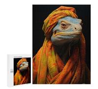 Teenagers Jigsaw Puzzles 500 PCS Oriental Lizard Jigsaw for Adults Relaxing Games Hand Speed Race Challenging To Complete 500 PCS
