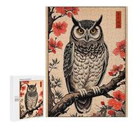 Teenagers Jigsaw Puzzles 500 PCS Owl Japanese Art Adult Jigsaw Relaxing Games Difficult Challenge Educational Challenge 500 PCS