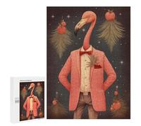 Teenagers Jigsaw Puzzles 500 PCS Portrait Xmas Flamingo Jigsaw for Adults Relaxing Games Hand Speed Race Challenging To Complete 500 PCS