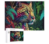 Teenagers Jigsaw Puzzles 500 PCS Rainbow Leopard in The Jungle Puzzles for Adults Hands-on Game Hand Speed Race Educational Challenge 500 PCS