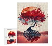 Teenagers Jigsaw Puzzles 500 PCS Red Cherry Blsooms Adult Jigsaw Relaxing Games Difficult Challenge Educational Challenge 500 PCS