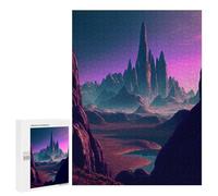 Teenagers Jigsaw Puzzles 500 PCS Red Lunar Hills Adult Jigsaw Relaxing Games Difficult Challenge Educational Challenge 500 PCS