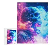 Teenagers Jigsaw Puzzles 500 PCS Skull Astronaut Jigsaw for Adults Relaxing Games Hand Speed Race Challenging To Complete 500 PCS