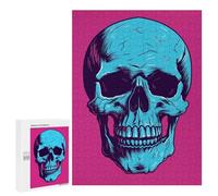 Teenagers Jigsaw Puzzles 500 PCS Skull Halloween Retro Adult Jigsaw Relaxing Games Difficult Challenge Educational Challenge 500 PCS