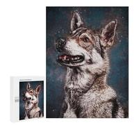 Teenagers Jigsaw Puzzles 500 PCS Splatter Hunter Dog Jigsaw for Adults Relaxing Games Hand Speed Race Challenging To Complete 500 PCS