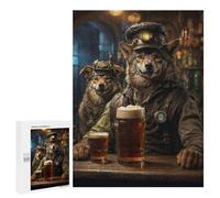 Teenagers Jigsaw Puzzles 500 PCS Steampunk Craft Beer Wolf Adult Jigsaw Relaxing Games Difficult Challenge Educational Challenge 500 PCS