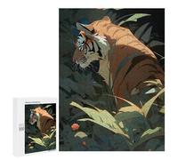 Teenagers Jigsaw Puzzles 500 PCS Tiger in Shadows Puzzles for Adults Hands-on Game Hand Speed Race Educational Challenge 500 PCS