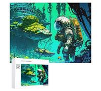 Teenagers Jigsaw Puzzles 500 PCS Underwater Astronaut Adventure Puzzles for Adults Hands-on Game Hand Speed Race Educational Challenge 500 PCS