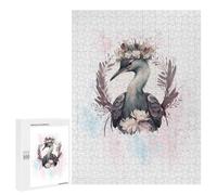 Teenagers Jigsaw Puzzles 500 PCS Watercolor Crane Bird Art Puzzles for Adults Relax Games But Fun And Humorous Challenging To Complete 500 PCS