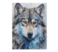 Teenagers Jigsaw Puzzles 500 PCS Wolf Close Up Portrait Puzzle for Adults DIY Toys Difficult Challenge Gifts for Friends And Family 500 PCS