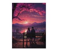 Teenagers Jigsaw Puzzles 52x38cm/1000pcs Couple Watching Sunset Jigsaw for Adults Brain Teaser Game But Fun And Humorous Birthday Present, Gifts, 52x38cm/1000pcs