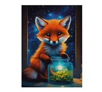 Teenagers Jigsaw Puzzles 52x38cm/1000pcs Cute Fox Luminous Glow 2 Jigsaw for Adults Brain Teaser Game But Fun And Humorous Birthday Present, Gifts, 52x38cm/1000pcs