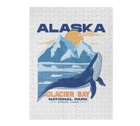 Teenagers Jigsaw Puzzles 52x38cm/1000pcs Glacier Bay National Park Puzzles for Adults Brain Teaser Game Staycation Kill Time Educational Challenge 52x38cm/1000pcs