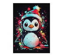 Teenagers Jigsaw Puzzles 52x38cm/1000pcsChristmas Hat Penguin Jigsaw for Adults Brain Teaser Game But Fun And Humorous Birthday Present, Gifts, 52x38cm/1000pcs