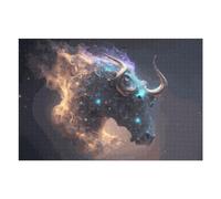 Teenagers Jigsaw Puzzles 75x50cm/1000pcs Galactic Bull Cosmic Artwork Puzzles for Adults Hands-on Game Hand Speed Race Educational Challenge 75x50cm/1000pcs