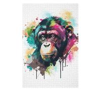 Teenagers Jigsaw Puzzles 75x50cm/1000pcs Watercolor Monkey Jigsaw for Adults Brain Teaser Game But Fun And Humorous Birthday Present, Gifts, 75x50cm/1000pcs