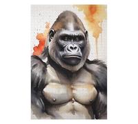 Teenagers Jigsaw Puzzles 75x50cm/1000pcs Watercolor Painted Gorilla Jigsaw for Adults Brain Teaser Game But Fun And Humorous Birthday Present, Gifts, 75x50cm/1000pcs