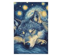 Teenagers Jigsaw Puzzles 75x50cm/1000pcs Wolf in Starry Night Jigsaw for Adults Brain Teaser Game But Fun And Humorous Birthday Present, Gifts, 75x50cm/1000pcs