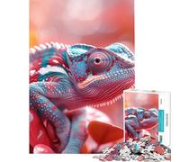 Teenagers Puzzles 1000 Piece Jigsaws A Chameleon Blending Interesting Brain Challenge Easy Stable Assembly Process Sophisticated Gifts Idea (Size 38x52cm)