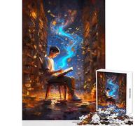 Teenagers Puzzles 1000 Piece Jigsaws A Library Lost in Lore Educational Game Family Activities Educational Toy Great Gifts for Gaming (50x75cm)