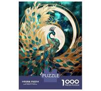Teenagers Puzzles 1000 Piece Jigsaws Abstract Peacock Kintsugi Puzzles for Adults Brain Teaser Game Wall Decoration Stress Reduction Gifts 52x38cm/1000pcs