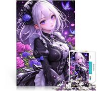 teenagers Puzzles 1000 Piece Jigsaws Anime Maid with Butterflies Für Familienspaß Die Liebe zwischen Paaren stärken38x52cm