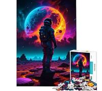 Teenagers Puzzles 1000 Piece Jigsaws Astronaut Looking Horizon Learning Educational Toys Relaxing Games Tough Challenge Birthday Gifts (Size 75x50cm)