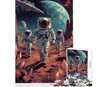 Teenagers Puzzles 1000 Piece Jigsaws Astronauts Exploring Alien Planet Landscape Educational Games Learning Educational Educational Toy Deal As Gifts for The Whole Family (38X26CM)