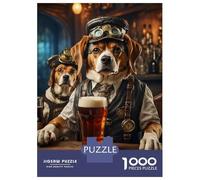 Teenagers Puzzles 1000 Piece Jigsaws Beagle Beer Hounds Jigsaws for Adults Fun Games Presents for Women Deal As Gifts for The Whole Family 38x26cm/1000pcs