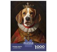 Teenagers Puzzles 1000 Piece Jigsaws Beagle The King Puzzle for Adults Hands-on Game Precision Cutting Stress Reduction Gifts 38x26cm/1000pcs