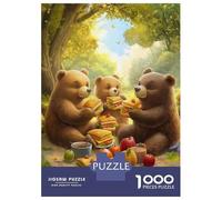 Teenagers Puzzles 1000 Piece Jigsaws Bears Picnic Jigsaws for Adults Fun Games Presents for Women Deal As Gifts for The Whole Family 38x26cm/1000pcs