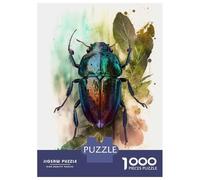 Teenagers Puzzles 1000 Piece Jigsaws Beetle Beauty Watercolor Jigsaw Puzzle Fun Games Birthday Present Deal As Gifts for The Whole Family 52x38cm/1000pcs