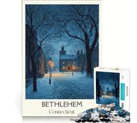 Teenagers Puzzles 1000 Piece Jigsaws Bethlehem Connecticut, Impossible Game, Interesting Stress Reduction, for Is Ideal As A Gift 50x75cm