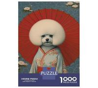 Teenagers Puzzles 1000 Piece Jigsaws Bichon Frise Geisha Puzzle for Adults Hands-on Game Precision Cutting Stress Reduction Gifts 70x50cm/1000pcs