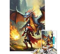 Teenagers Puzzles 1000 Piece Jigsaws Black Dragon An Knight Educational Games Toy Intellectual Game Gifts Ideas But Fun And Humorous (Size 75x50cm)